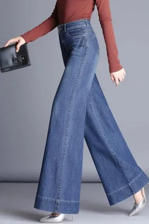 Denim High Waisted Wide Leg Jeans
