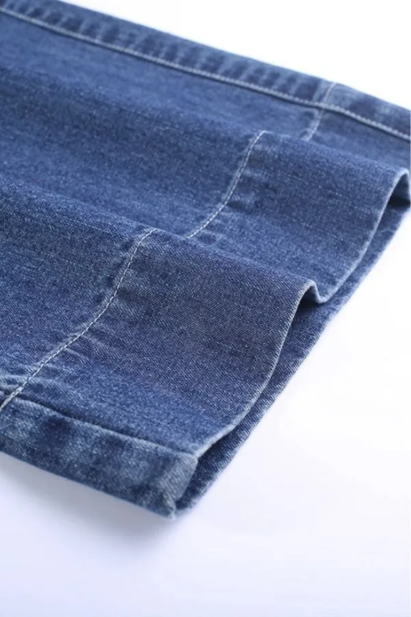 Denim High Waisted Wide Leg Jeans