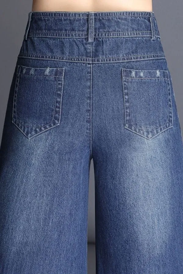 Denim High Waisted Wide Leg Jeans