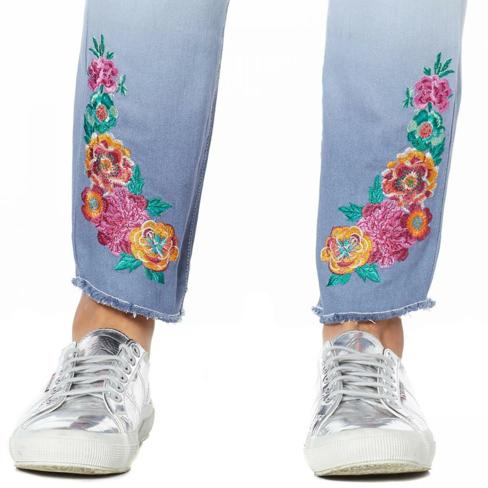 DG2 by Diane Gilman Women's Tall Embroidered Pull On Exposed Button Jeans