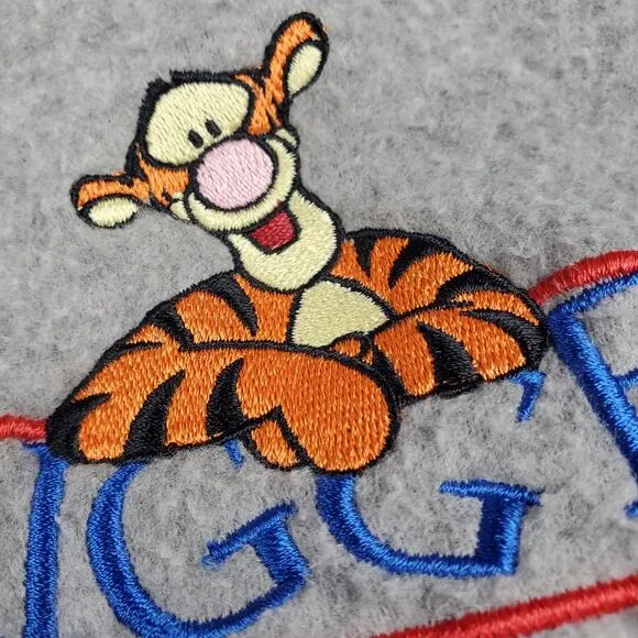 Disney Vintage Y2K Tigger Character Fleece Pullover Sweatshirt Sweater Top Med