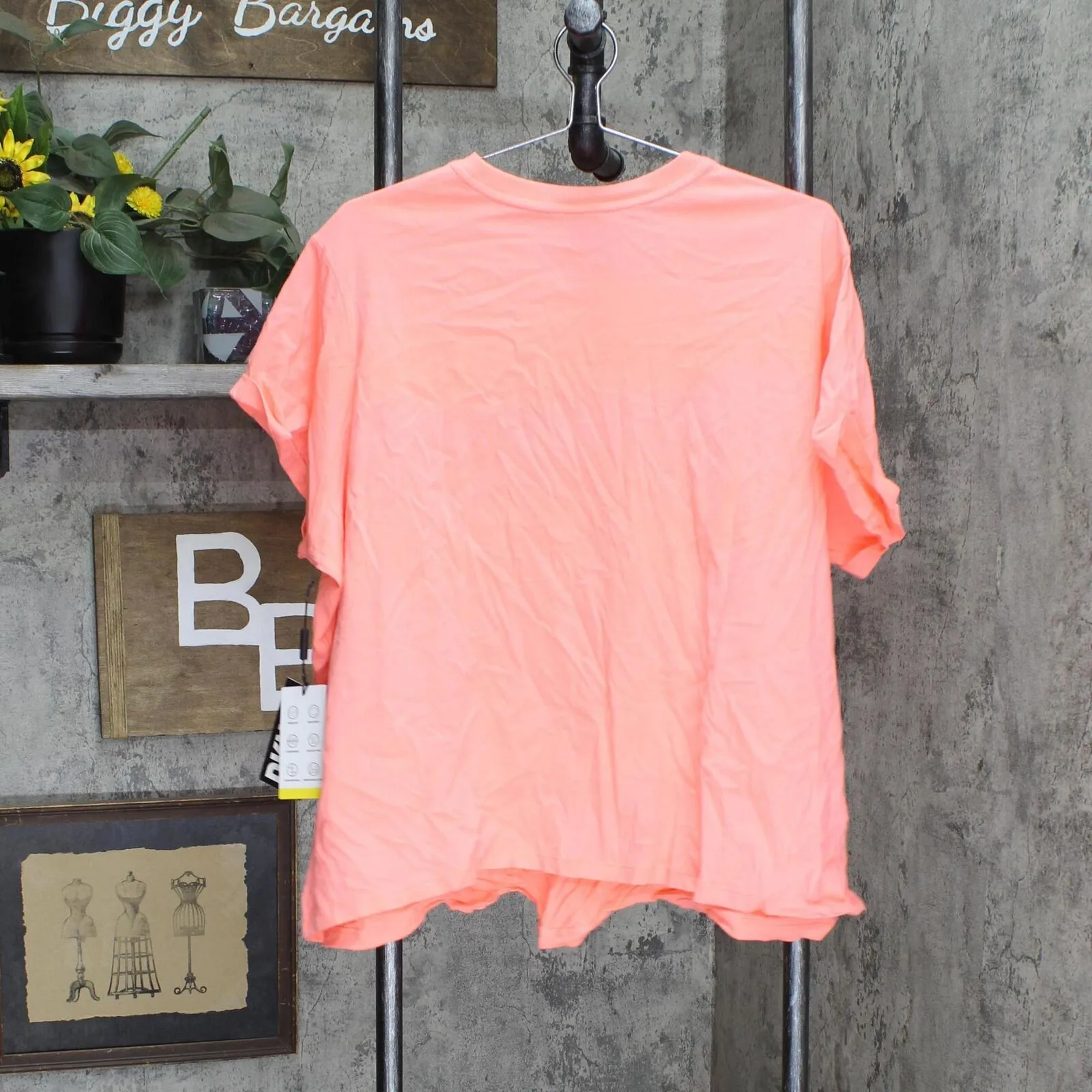 Dkny Sport Plus Size Knot-Front Metallic Logo T-Shirt DPPT8521 Atomic Pink 1X