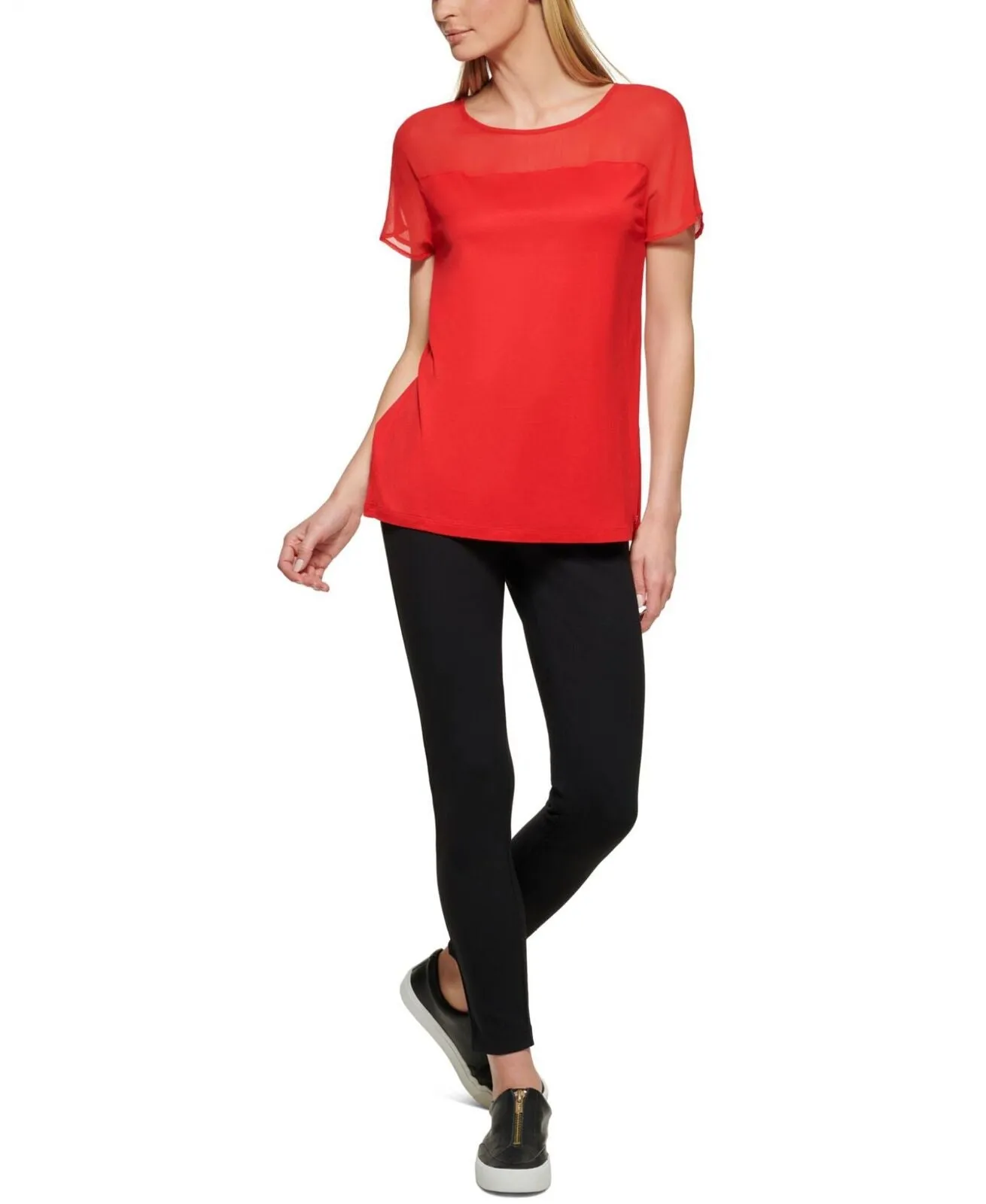 DKNY Women's Mesh Blouse Top P22H7MGO