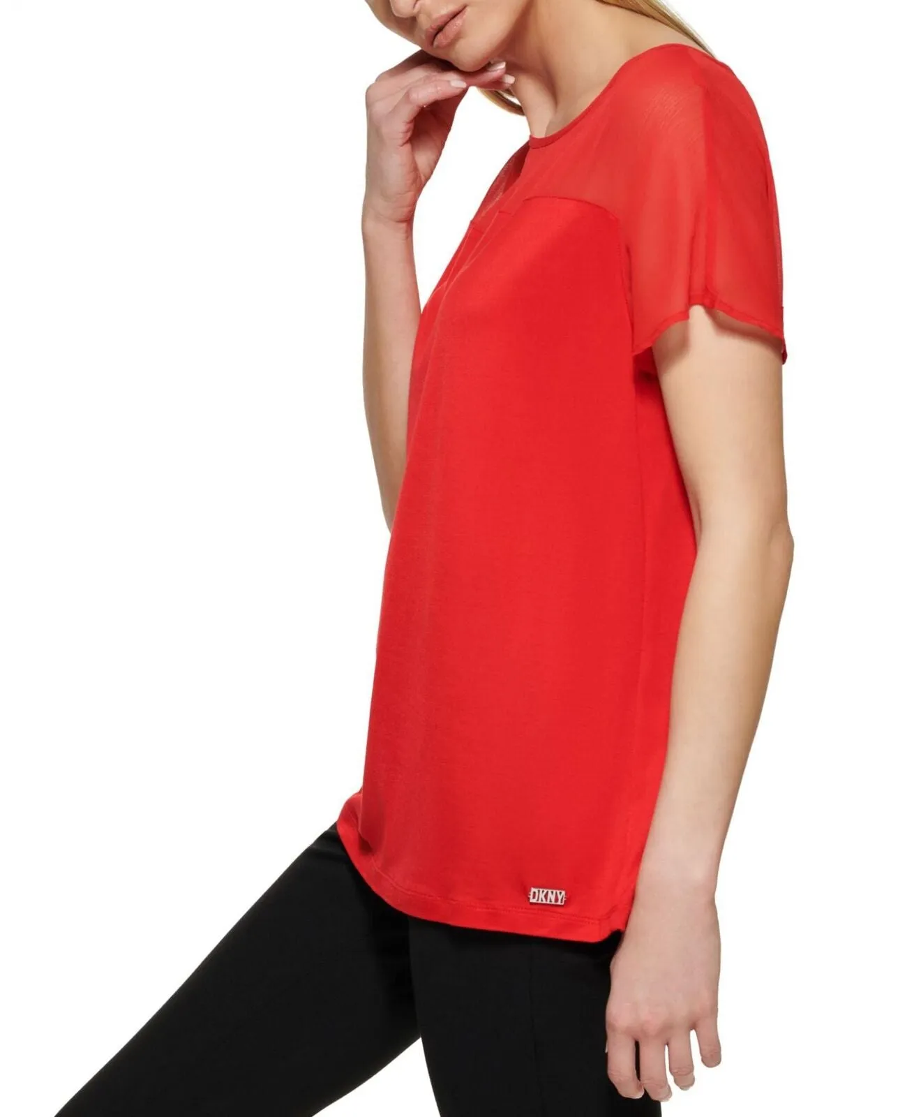 DKNY Women's Mesh Blouse Top P22H7MGO