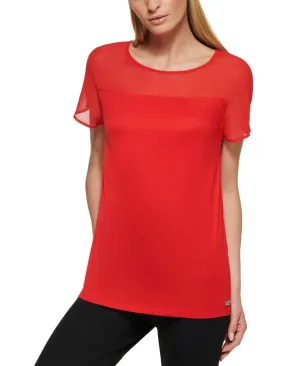 DKNY Women's Mesh Blouse Top P22H7MGO