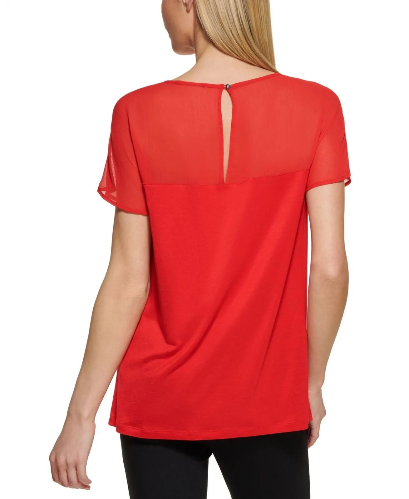 DKNY Women's Mesh Blouse Top P22H7MGO