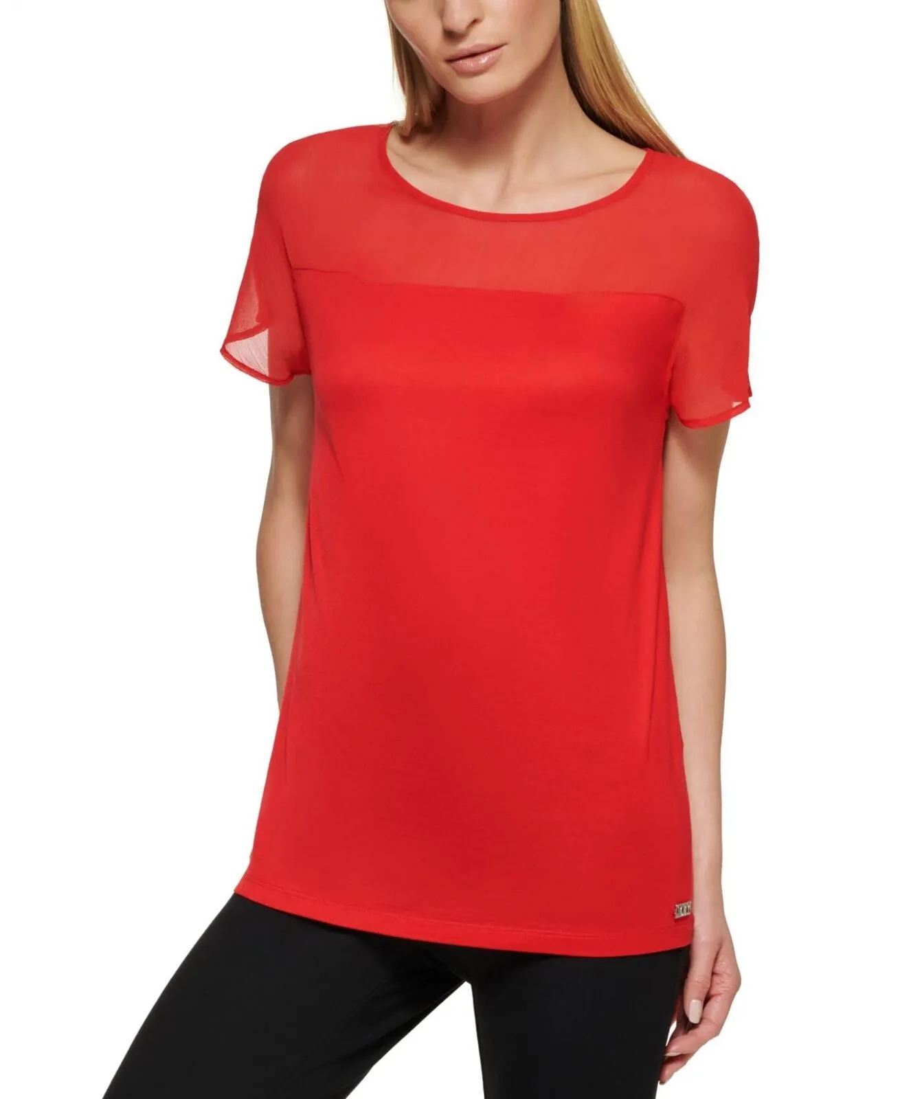 DKNY Women's Mesh Blouse Top P22H7MGO