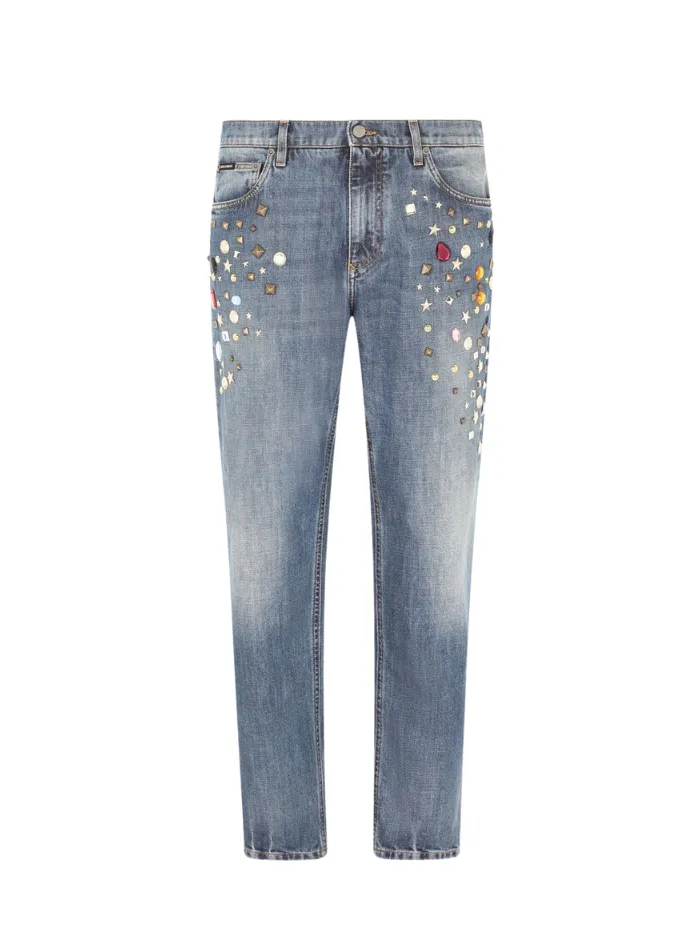 Dolce & Gabbana studded straight leg jeans