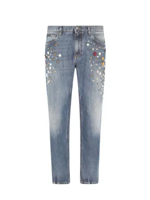 Dolce & Gabbana studded straight leg jeans