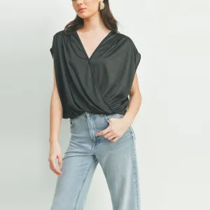 Draped Surplice Knit Top