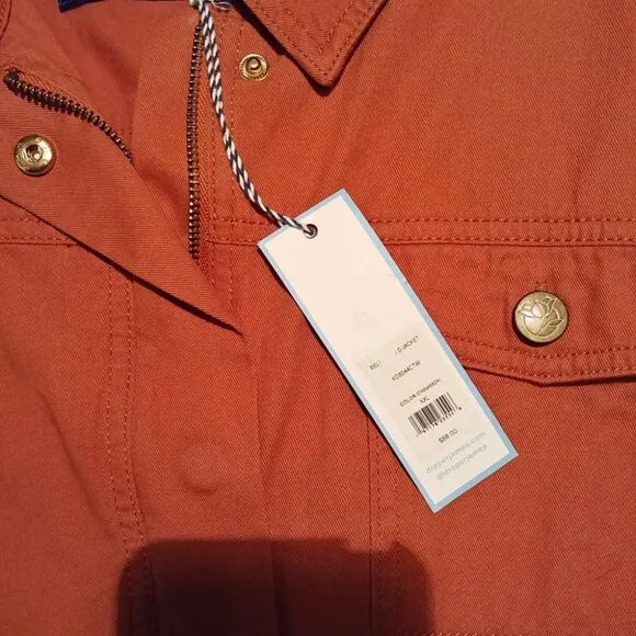 Draper James RSVP™ Cotton Twill Belted Field Utility Jacket in Cinnamon Size XXL