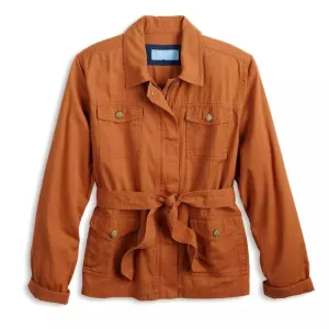 Draper James RSVP™ Cotton Twill Belted Field Utility Jacket in Cinnamon Size XXL