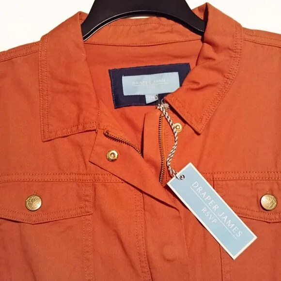 Draper James RSVP™ Cotton Twill Belted Field Utility Jacket in Cinnamon Size XXL