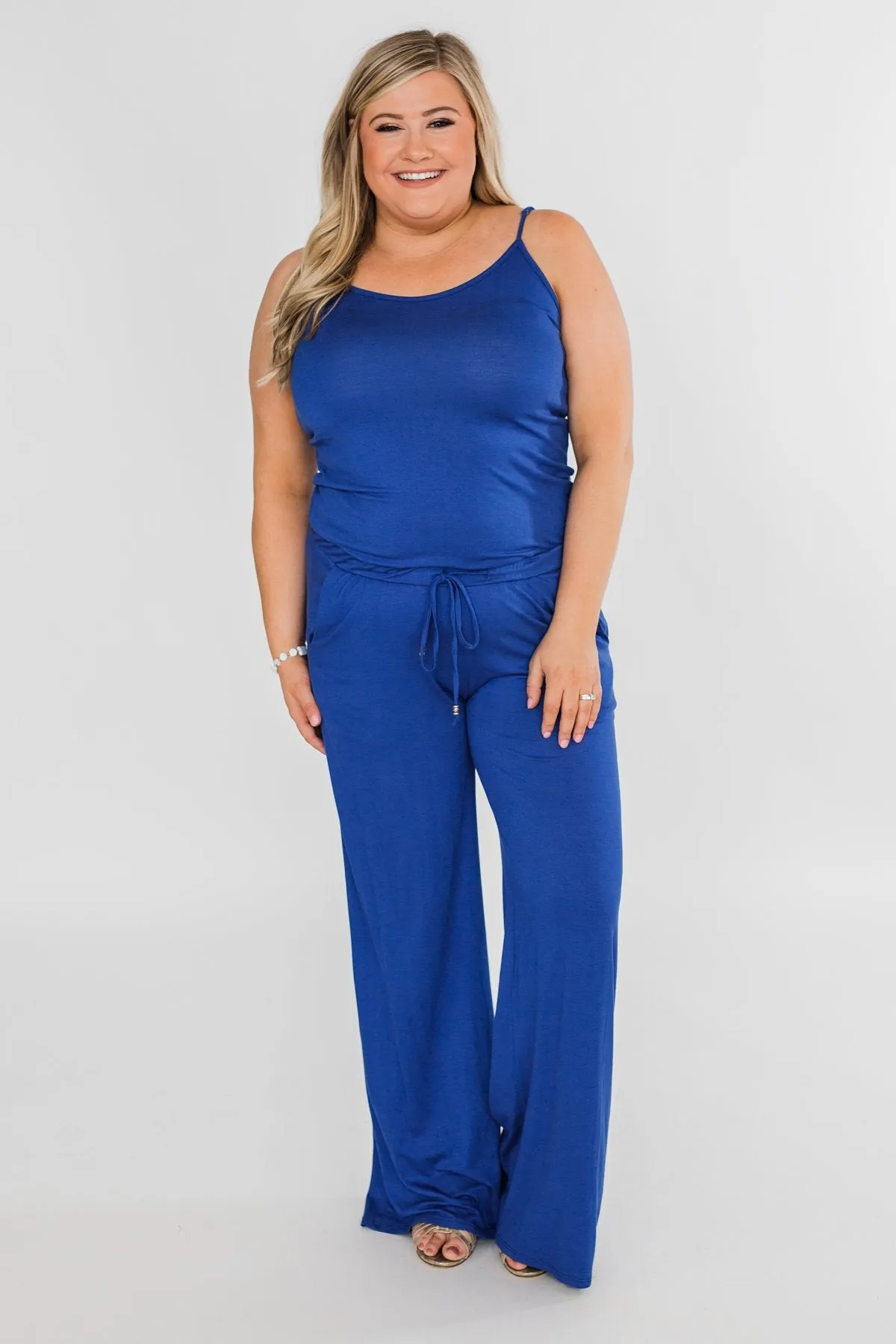 Drawstring Jumpsuit Royal Blue