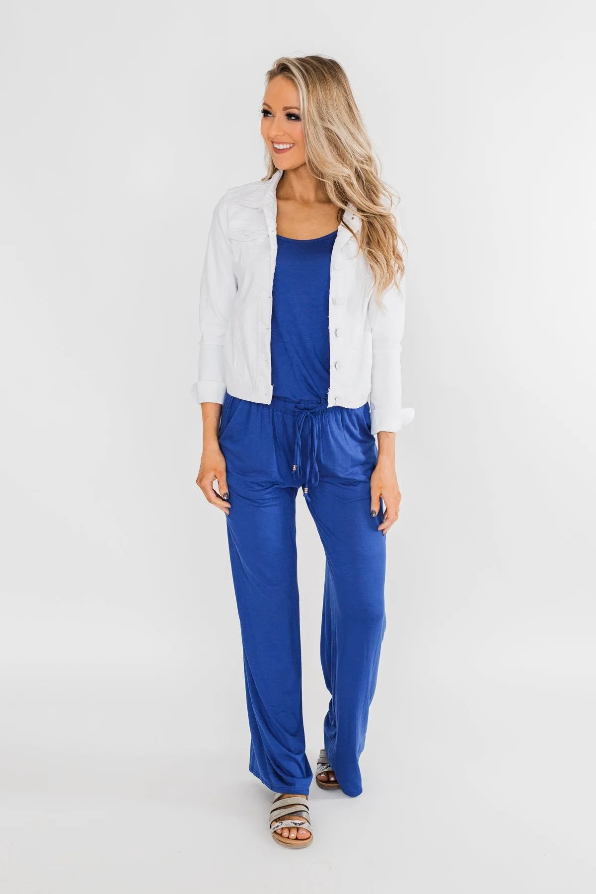 Drawstring Jumpsuit Royal Blue