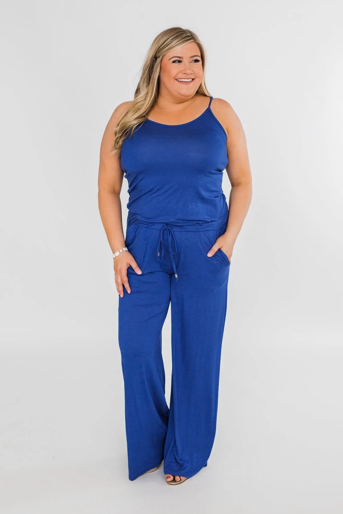 Drawstring Jumpsuit Royal Blue
