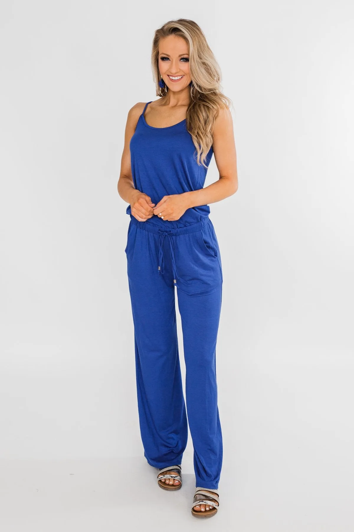 Drawstring Jumpsuit Royal Blue