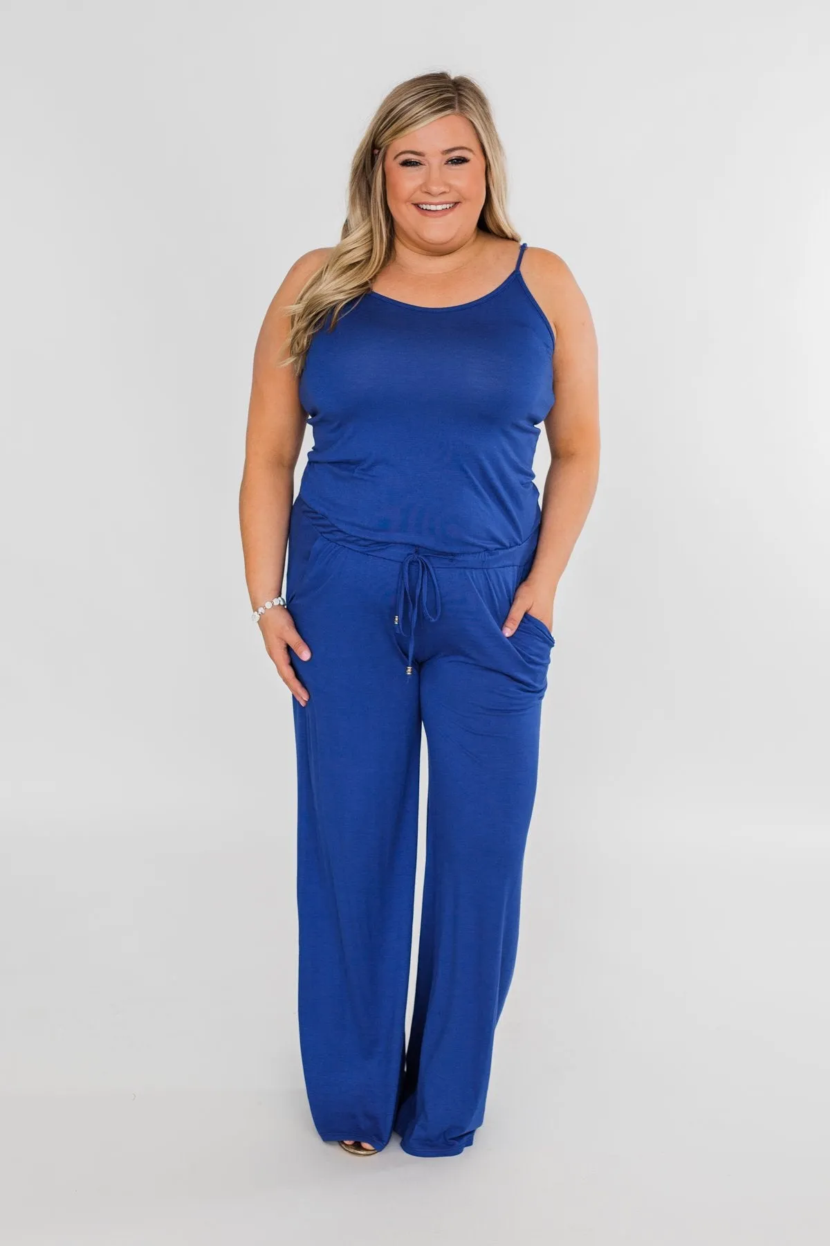 Drawstring Jumpsuit Royal Blue