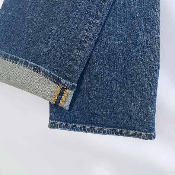 DRIFTWOOD Jeans Audrey High Rise Selvedge Embroidered Bird Flowers Blue Size 32