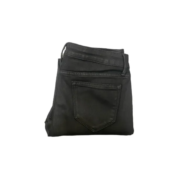 Driftwood Women’s Jackie High Rise Coated Black Embroidered Floral Jeans Sz 28