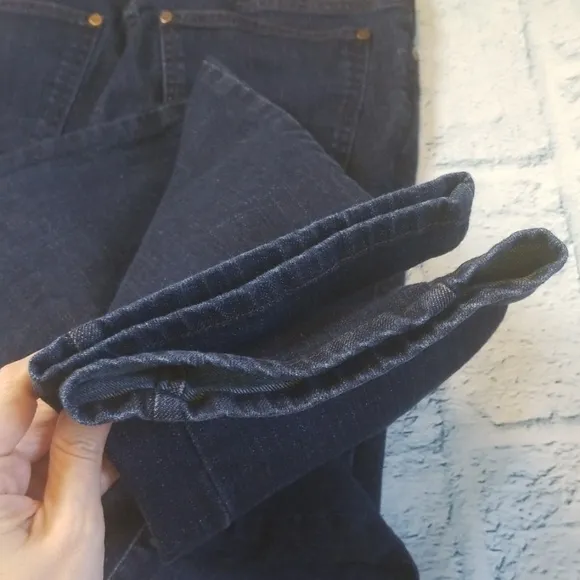 Eileen Fisher Dark Wash Wide Straight Leg Jeans