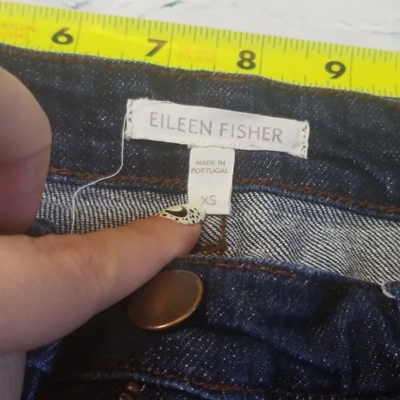 Eileen Fisher Dark Wash Wide Straight Leg Jeans