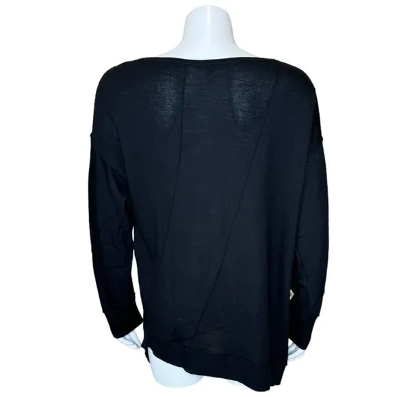 Eileen Fisher Fine Merino Wool Knit Sweater XL Asymmetric Hem Bateau