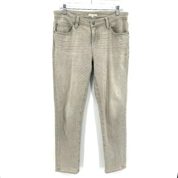 EILEEN FISHER Gray Organic Cotton Straight Leg Denim Jeans Size 4