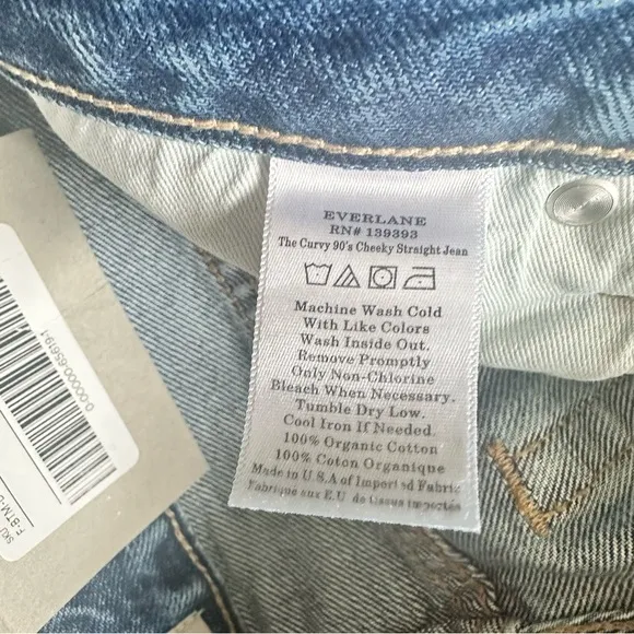 Everlane NEW Curvy 90s Cheeky Straight Jean High Rise 100% Cotton Ankle Jeans 29