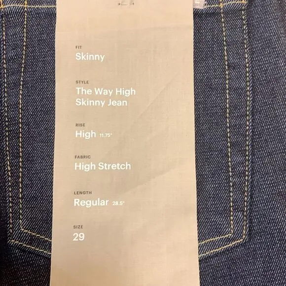 EVERLANE, way high skinny jeans, NWT, size 29R,