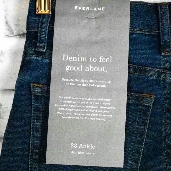 Everlane Womens Blue Dark Wash High Waisted Skinny Jeans Size 23 Cotton Denim