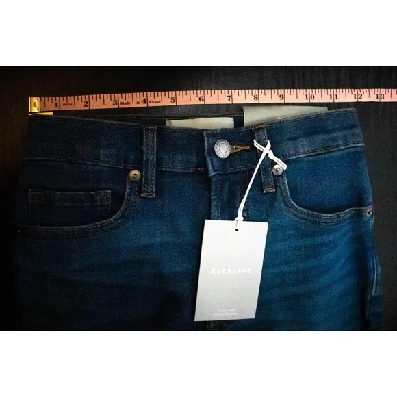 Everlane Womens Blue Dark Wash High Waisted Skinny Jeans Size 23 Cotton Denim