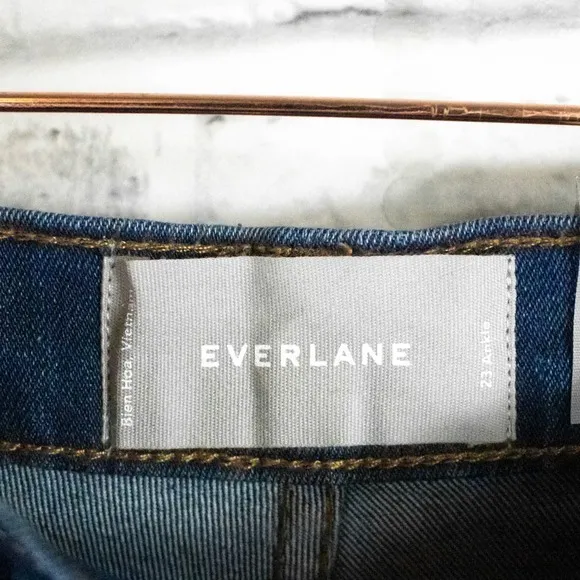 Everlane Womens Blue Dark Wash High Waisted Skinny Jeans Size 23 Cotton Denim