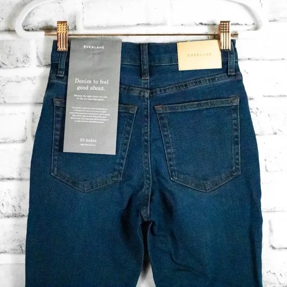 Everlane Womens Blue Dark Wash High Waisted Skinny Jeans Size 23 Cotton Denim