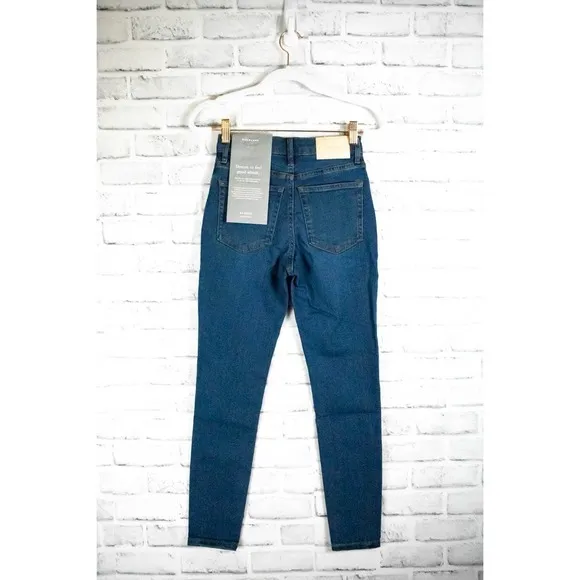 Everlane Womens Blue Dark Wash High Waisted Skinny Jeans Size 23 Cotton Denim