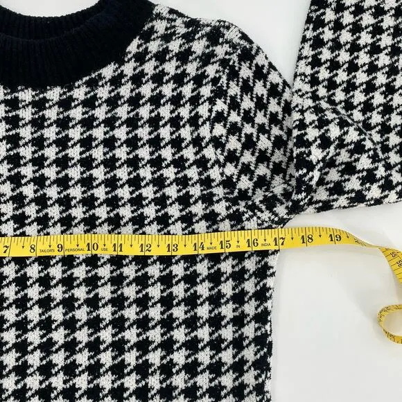 Express Women’s Long Sleeve Sweater Dress, Houndstooth, Sz. M