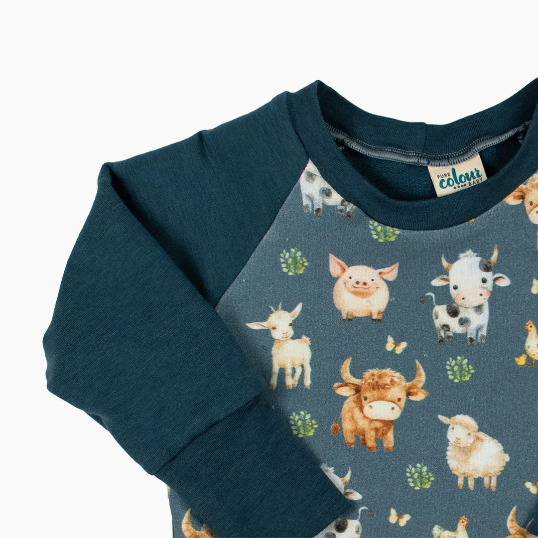 Farm Babies Grow-With-Me Pullover