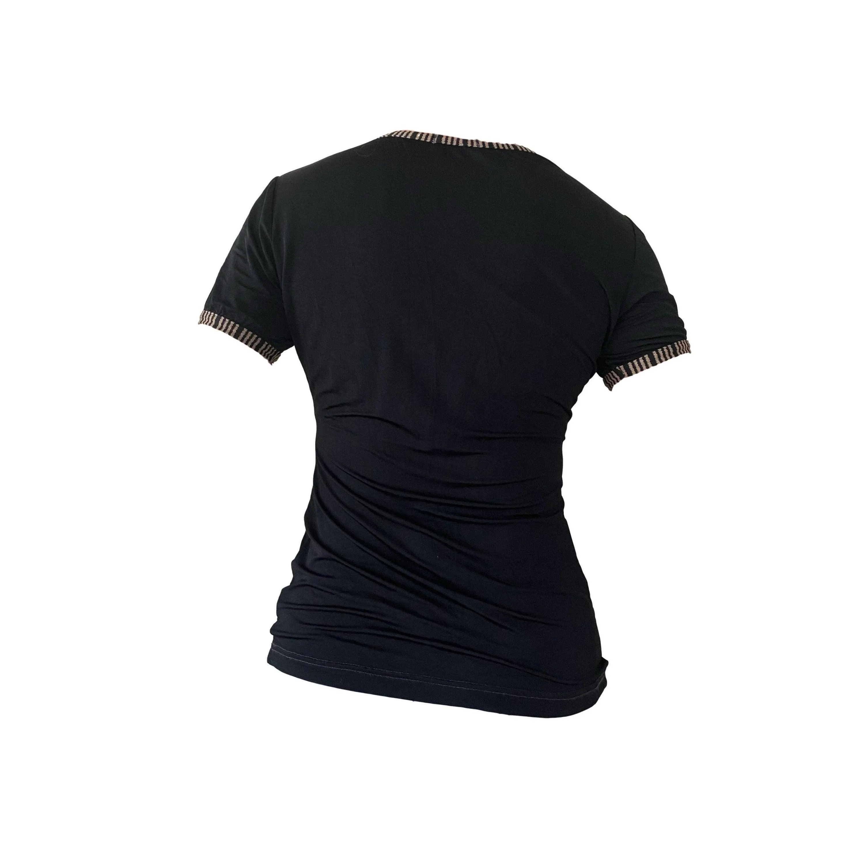 Fendi Black Logo Ringer Top