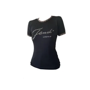 Fendi Black Logo Ringer Top