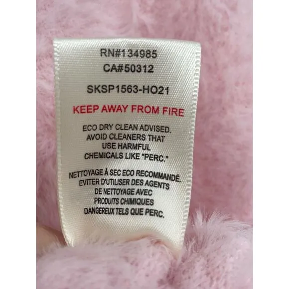 For Love And Lemons Womens Pink Fuzzy Cropped Sweater Long Sleeve Size M NWT