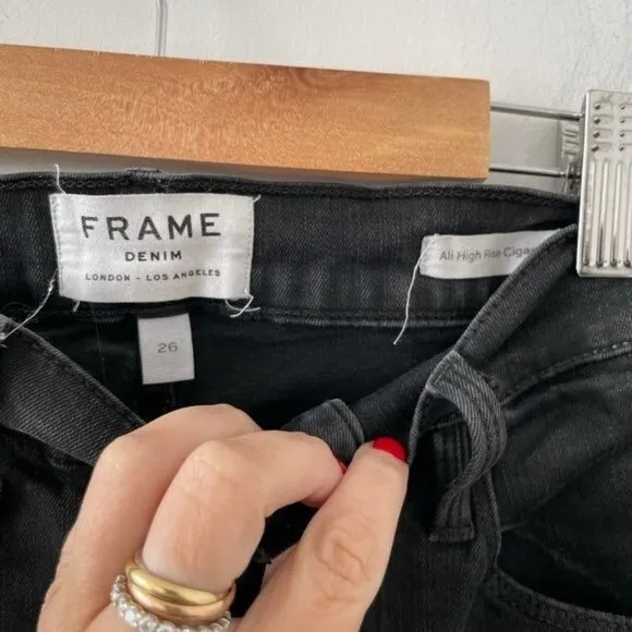 FRAME Ali High Rise Black Jeans Size 26
