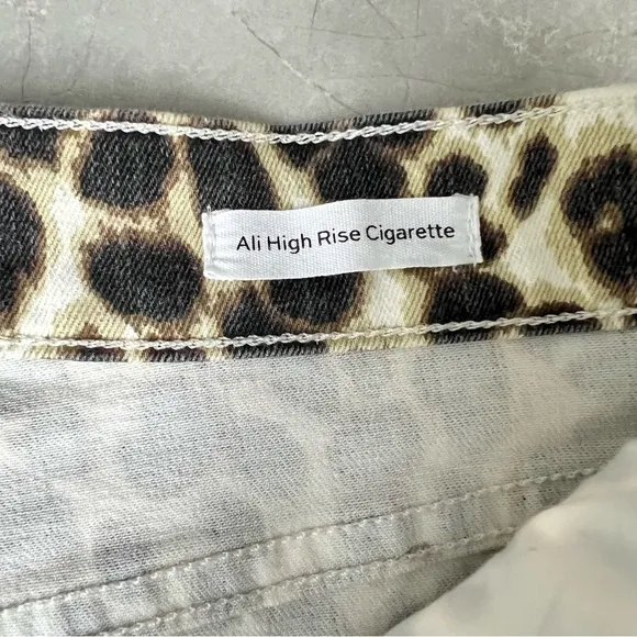 FRAME Ali Leopard Animal Print High Rise Cigarette SkinnyStretch Jeans Sz 29