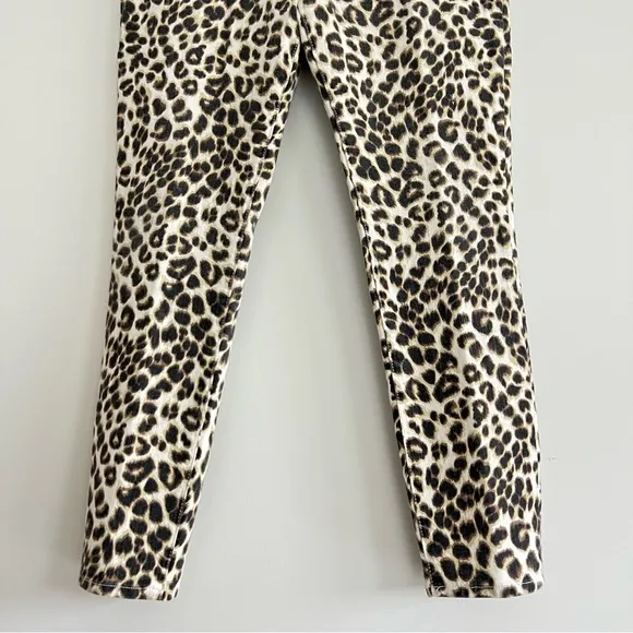 FRAME Ali Leopard Animal Print High Rise Cigarette SkinnyStretch Jeans Sz 29