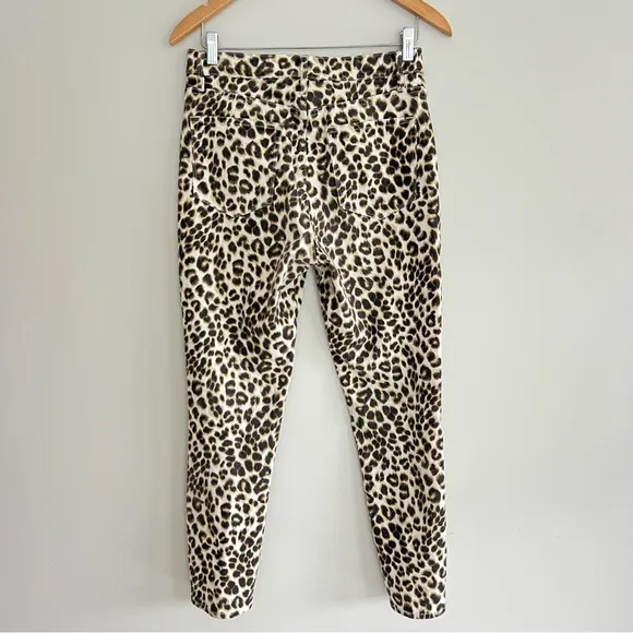 FRAME Ali Leopard Animal Print High Rise Cigarette SkinnyStretch Jeans Sz 29