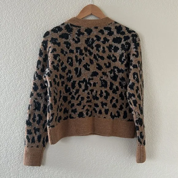 Frame Denim Cheetah Print Crewneck Sweater Size XS