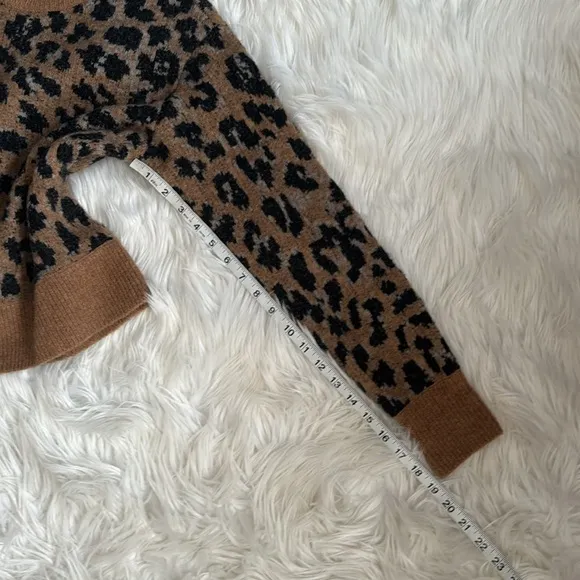 Frame Denim Cheetah Print Crewneck Sweater Size XS