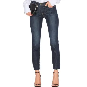 FRAME Denim Le High Straight Reverse Step Hem Jeans Raw Edge Ankle Crop