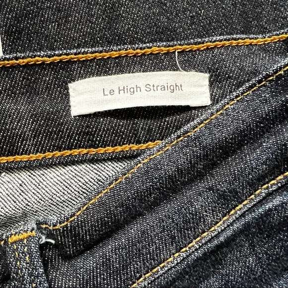 FRAME Denim Le High Straight Reverse Step Hem Jeans Raw Edge Ankle Crop