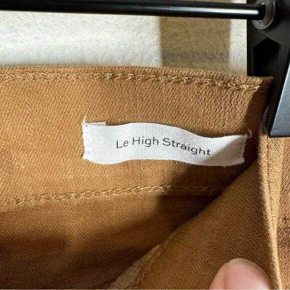 Frame Le High Straight Coated Jeans In Latte Tan High Rise Size 28