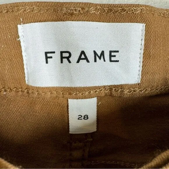 Frame Le High Straight Coated Jeans In Latte Tan High Rise Size 28